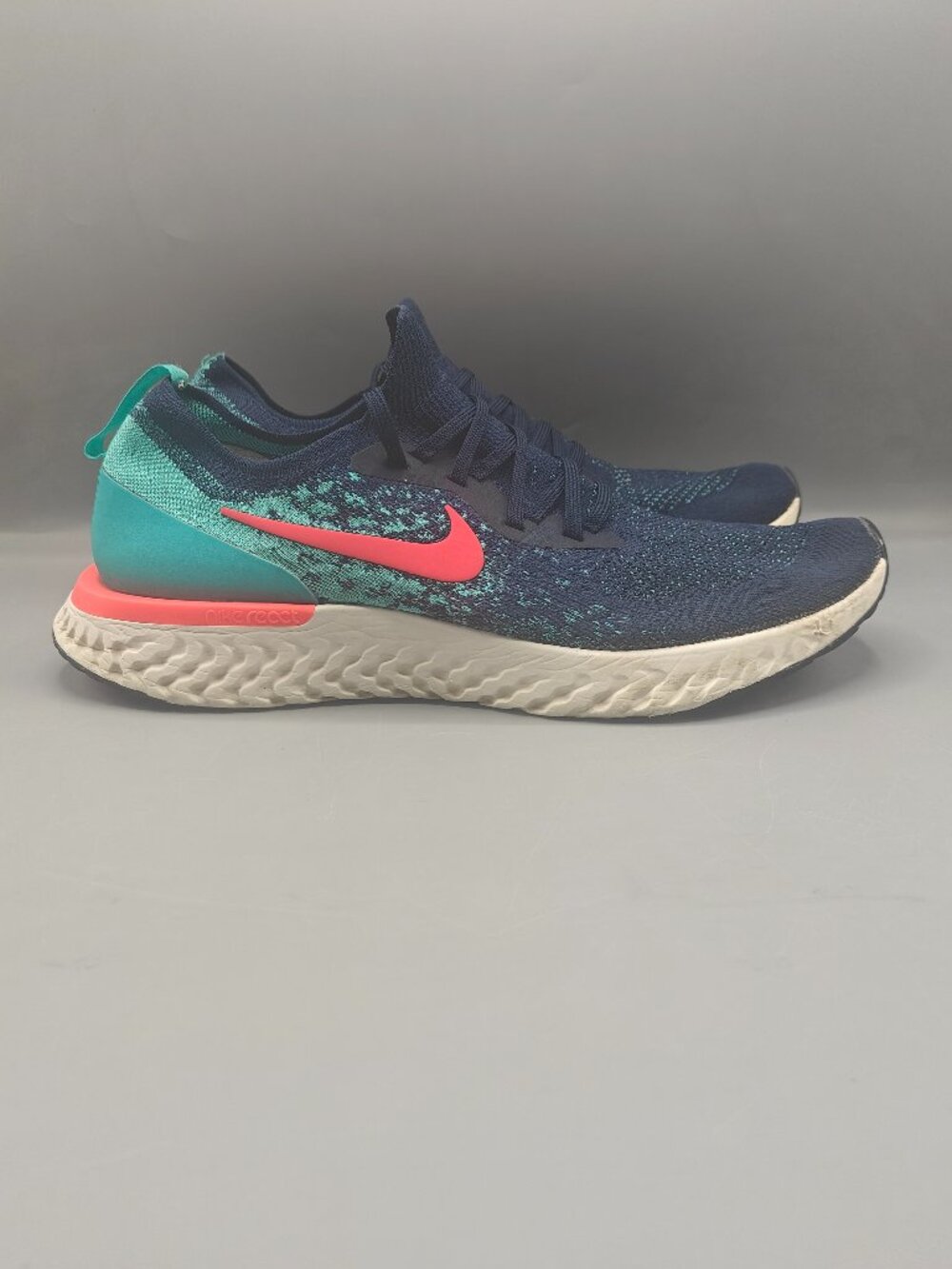 Nike Epic React Flyknit Hyper Jade Blue Men's 12 Shoes Sneakers AR 5413-400